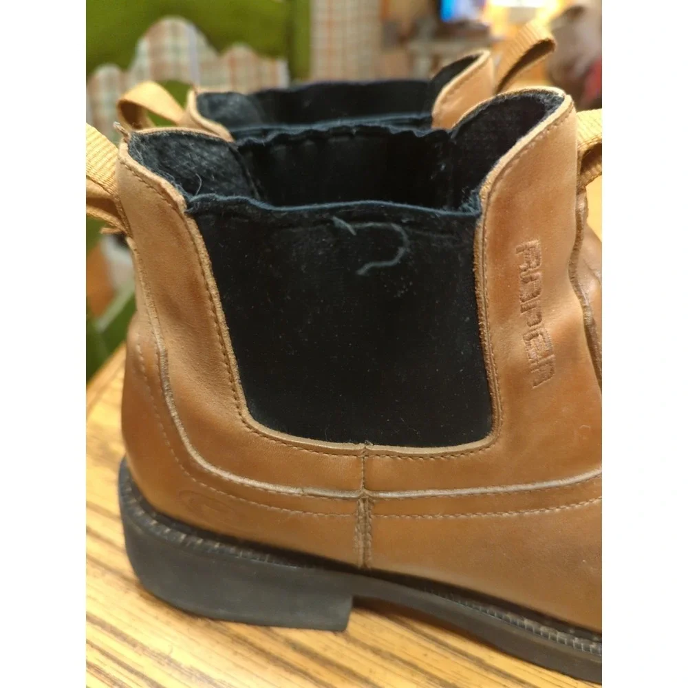 Roper Lucas Brown Leather Mens Chukka‎ Ankle Boots US 10.5 Non Slip Pull On